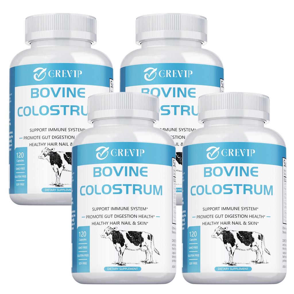 Bovine colostrum dietary capsules, high purity, immunoglobulins, boosts immunity, suitable for adults.