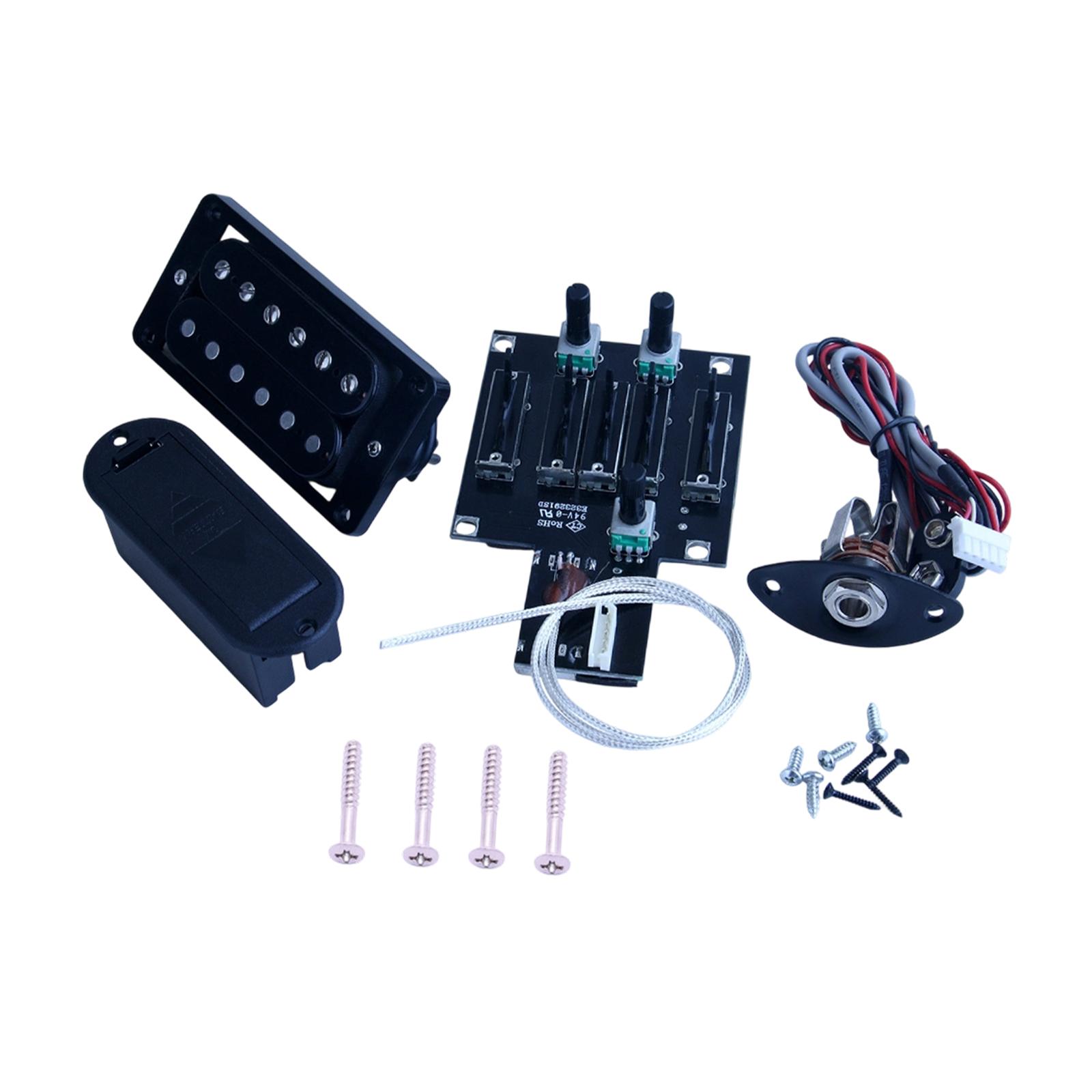 

Acoustic Guitar Pickup 4 Band Preamp EQ Tuner Digital Amplifier Part Music Instrument Accessory for Studio Recording