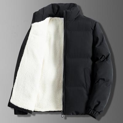 Men's Spring, Autumn and Winter Fleece Thickened Boys Bread Cotton Jacket