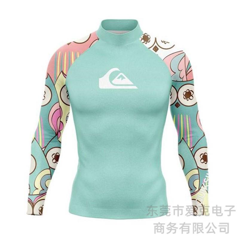 Quiksilver Long Sleeve Rash Guard Men UV Protection Quick Dry Surfing Dive Top