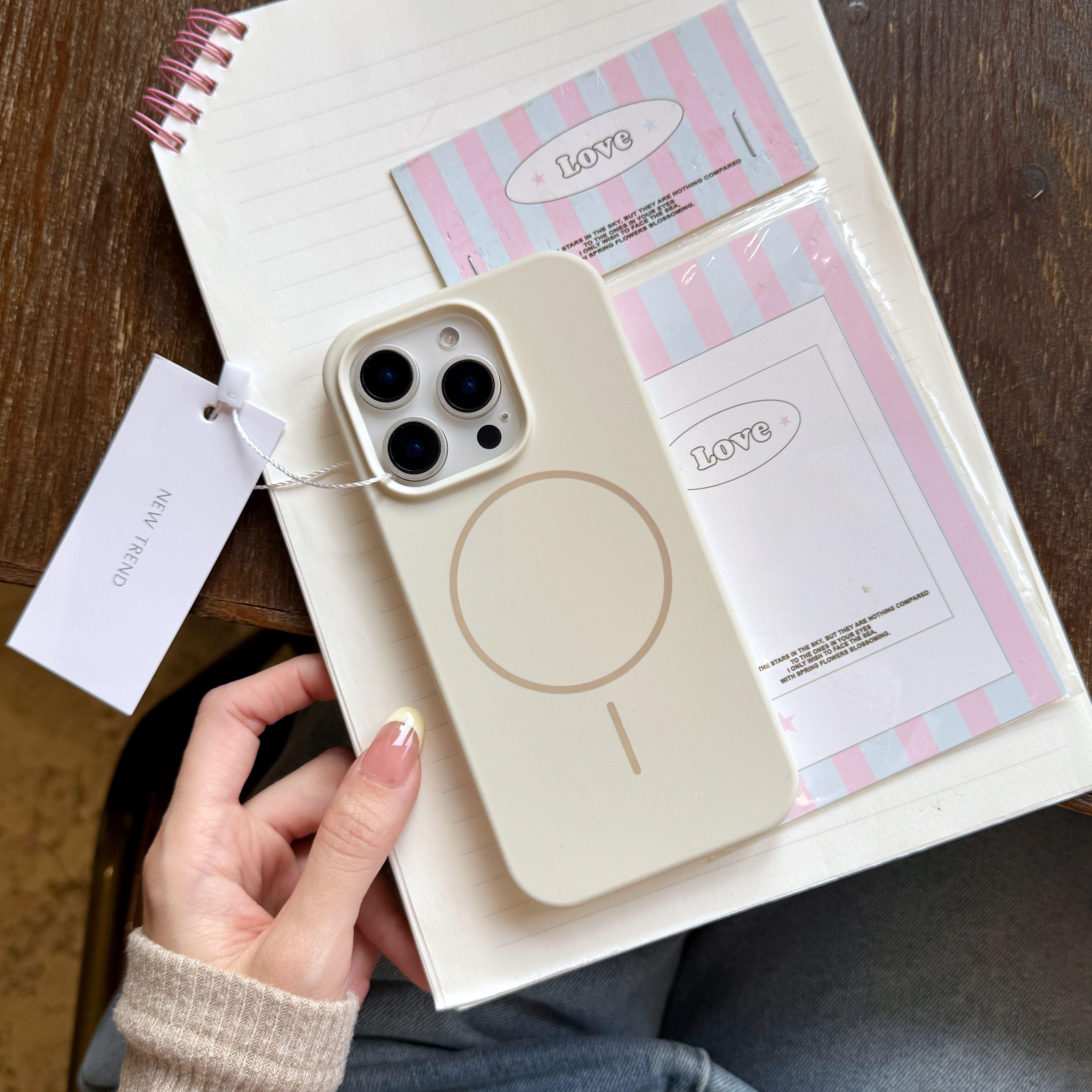 

Чехол из жидкого силикона для телефона Apple iPhone 16ProMax - чистый цветной противоударный креативный чехол Magsafe для iPhone 16/15/14/13/12/11/Plus/Pro/Pro iPhone 16 Pro Max слоновая кость