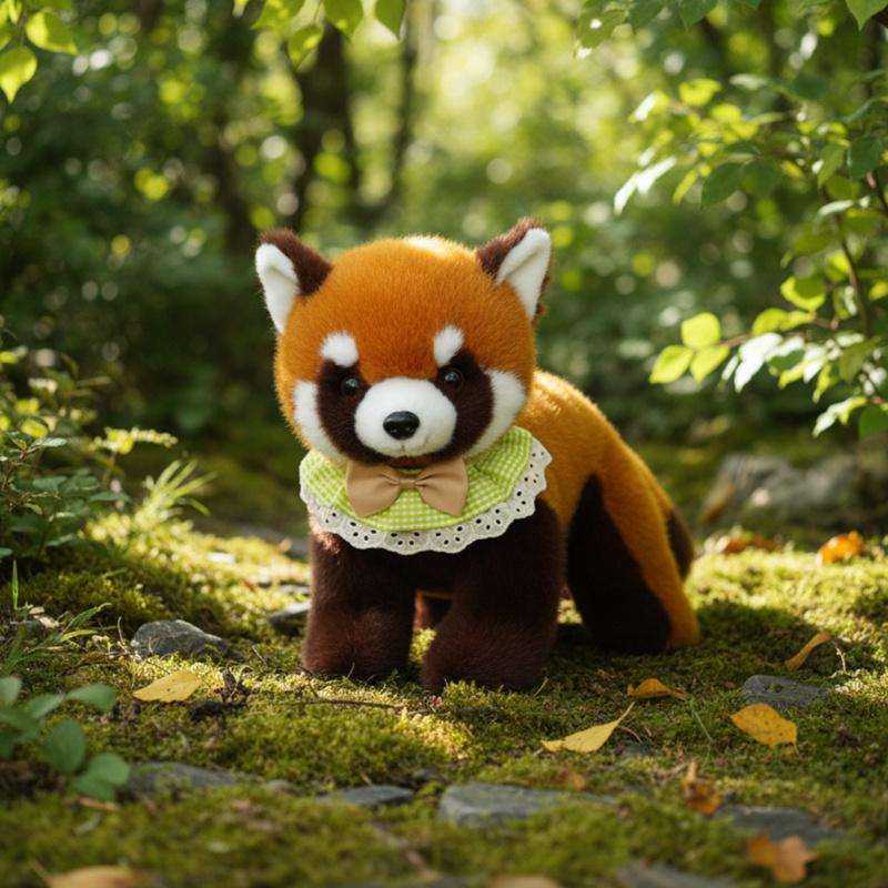 36/43cm Bauchlage Roter Panda Plüschtier Stofftier Realistisches Rotes Panda-Puppe Kinderspielzeug Weihnachts-Geburtstagsgeschenke für Jungen und Mädchen