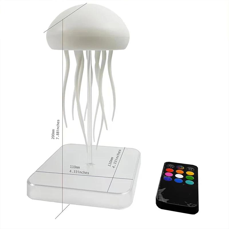 LED Cute Jellyfish Night Light with Dancing Legs, RGB Gradient Lamp, Rechargeable Bedside Lamps with Touch Sensor