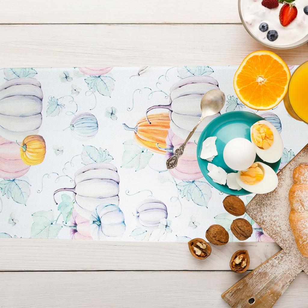 Fall Pumpkin Table Runner - Table Runners for Fall Decorations for Home, Kitchen Dining Coffee or Indoor and Outdoor Home Parties Decor (13*72in)