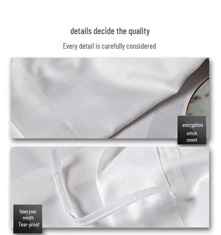 White Satin Stripe Hotel Bedding Set