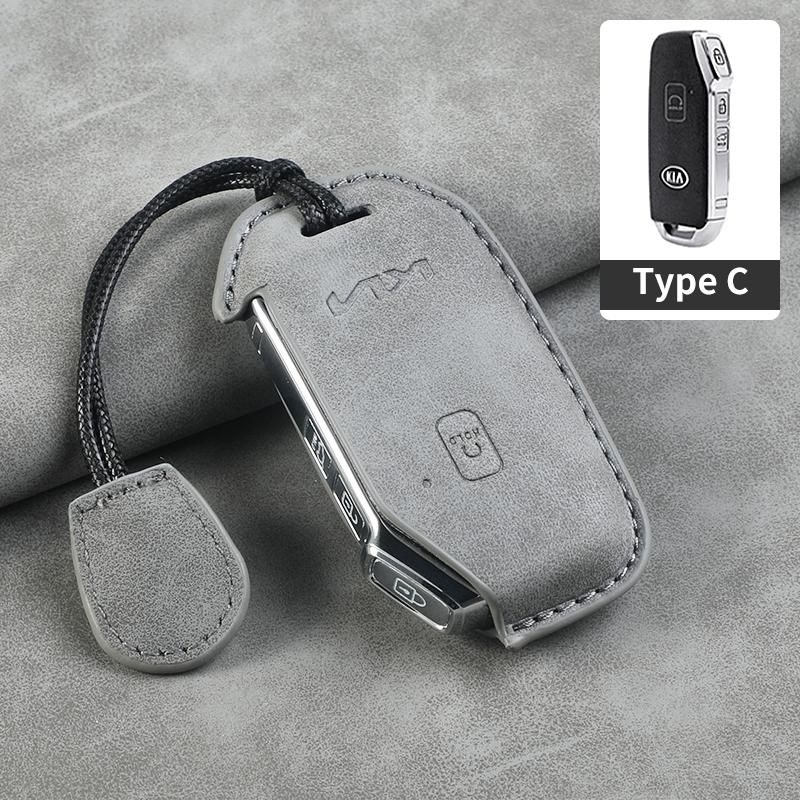3 + 1 Buttons Leather Car Remote Key Case Cover Shell Fob For Hyundai for Kia Tucson Sonata Santa FE Carens Protector Key Fob