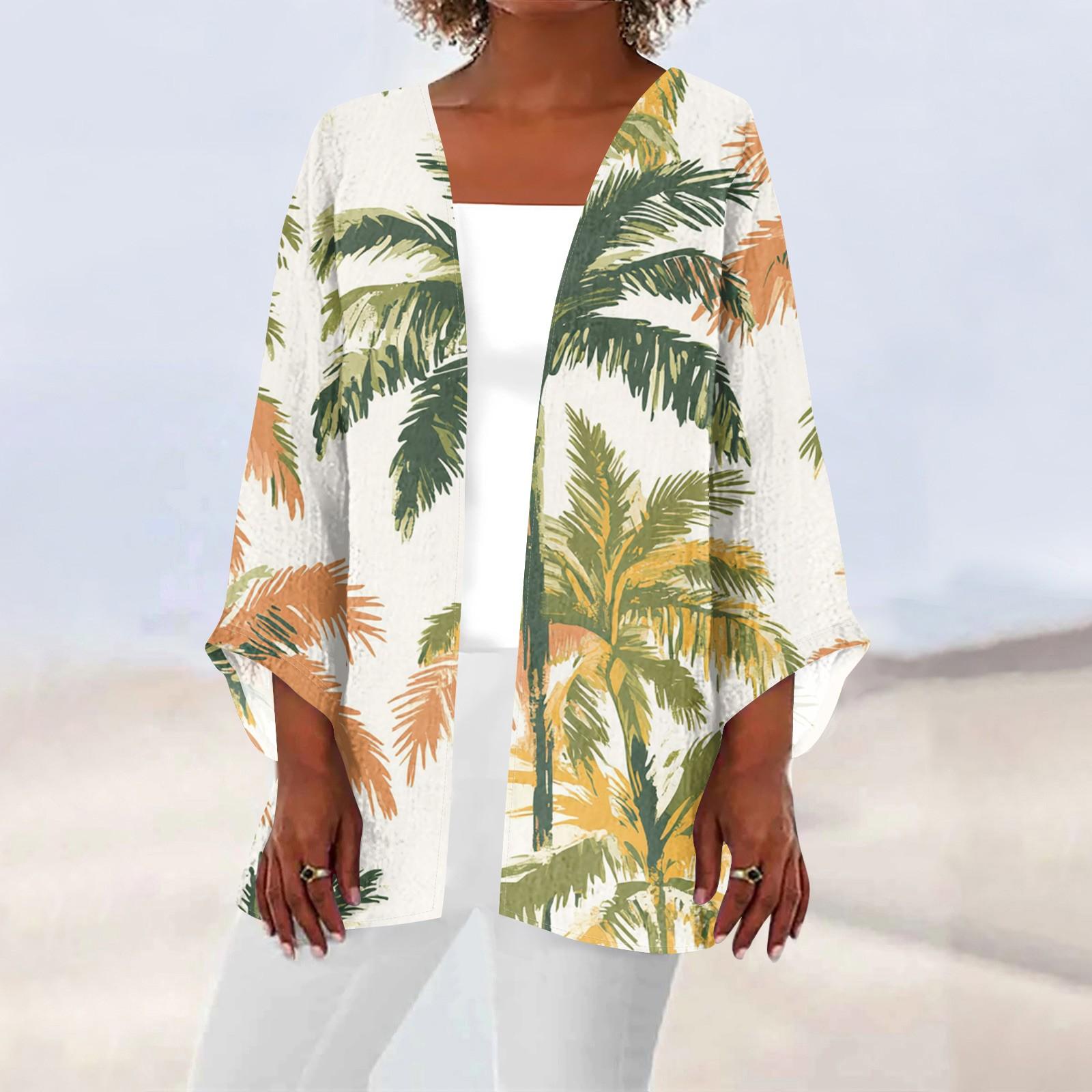 

Женская повседневная модная пляжная легкая куртка средней длины с принтом «Океан-Три» S киноварь