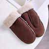 Genuine Leather Wool Gloves Women Leather Gloves Thickened Warm Windproof Cycling Gloves Buckskin Texture Sheepskin Gloves