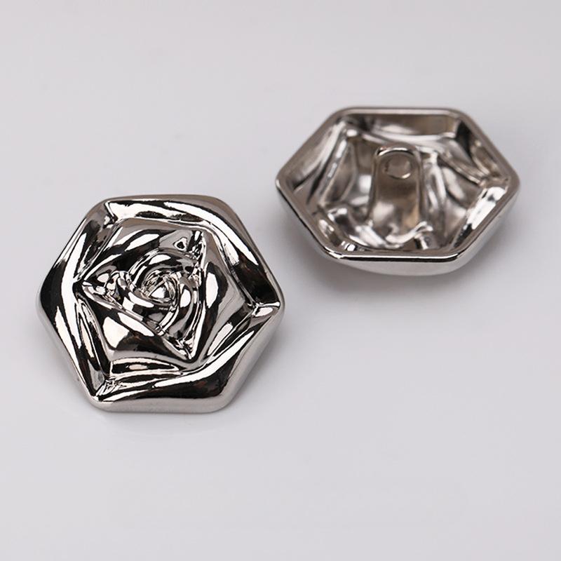 

10pcs/lot Creative Gold Metal Button Fashion Rose Design Clothes Sewing Button Diy Handmade Accessories 17mm срібний