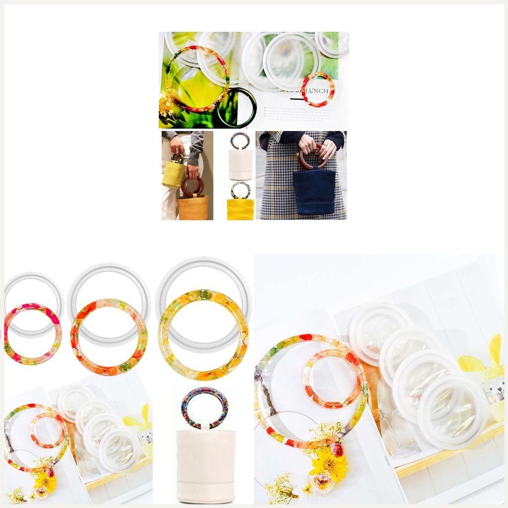 

4 Pcs Women Bag Handbag Handle UV Crystal Epoxy Resin Mold Keychain Bracelet Jade Pendant Silicone Mould DIY Crafts Mold China Mainland