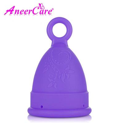 Salute del periodo vaginale con anello Coppetta mestruale medica in silicone Coppetta vaginale riutilizzabile Collettore mestruale certificato per coppetta mestruale.(A03)