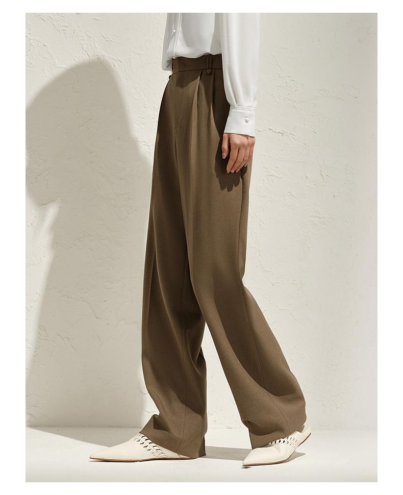 Jiuzi Anna Kou Chinese Style Commuting Loose Straight Leg Pants