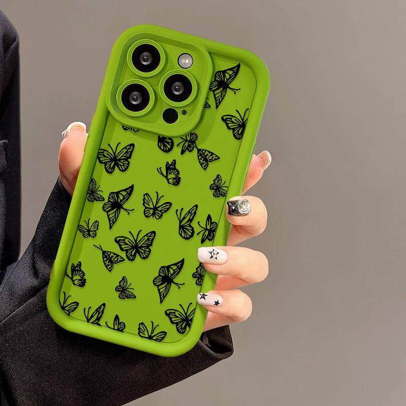 Black Line Butterfly for iPhone17PorMax Mobile Phone Case 14 Apple 13 Matte 12/15 Premium 11