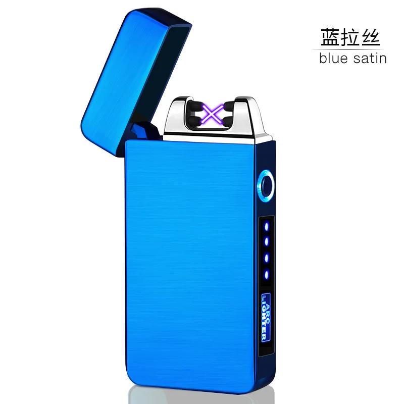 Hot Boutique Creative Portable Windproof USB Strong Pulse Double Arc Lighter Rechargeable Touch Sensor Fashion Ignition Tool