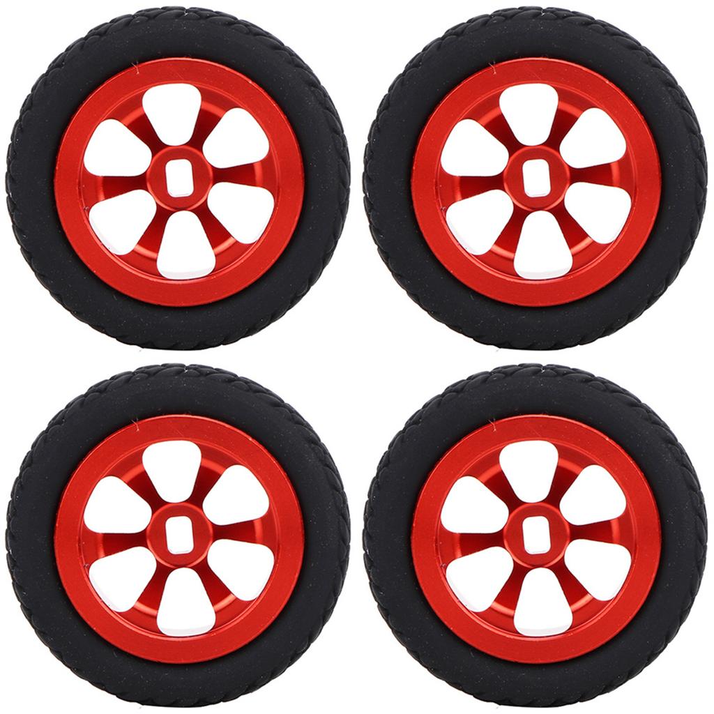 4PCS RC Car Model Accessories Fit for WLtoys 128 K98953 RC Aluminum Tires(Red)