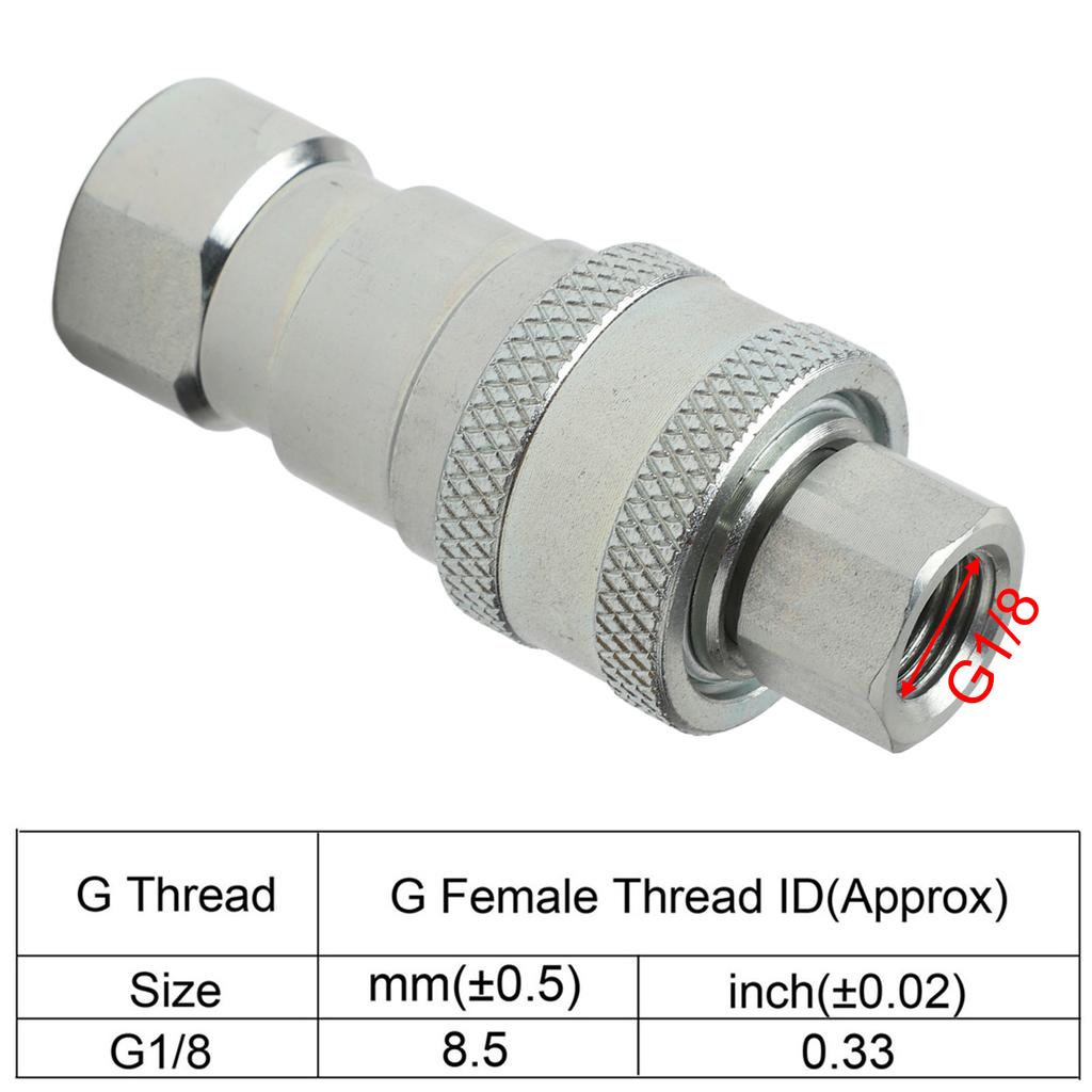Carbon Steel Coupler Female Pipe Fitting Automatic Valve Closure Easy Disconnect High Pressure Compatible Hydraulic Applications