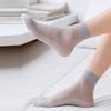 10 Pairs of Spring Summer Women's Soft Velvet Silk Socks with Non-Slip Bottom, Splice Transparent, Ultrathin and Breathable