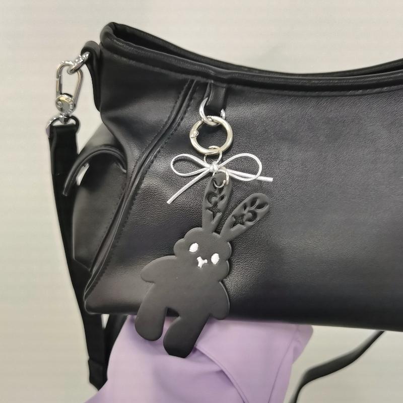 

Leather Rabbit Car Keyring Bag Pendant Handmade Charm Personalized Trendy Girl Gift Bag Accessories