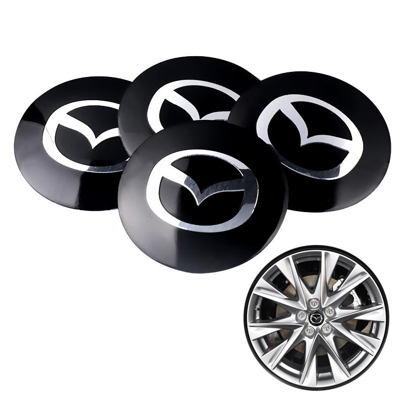 4pcs 60mm Auto Wheel Center Hub Caps Cover Rim Sticker Badge For Mazda Axela 2 3 5 6 CX-5 CX 7 CX-9 MX-5 Decoration Car Styling GF1