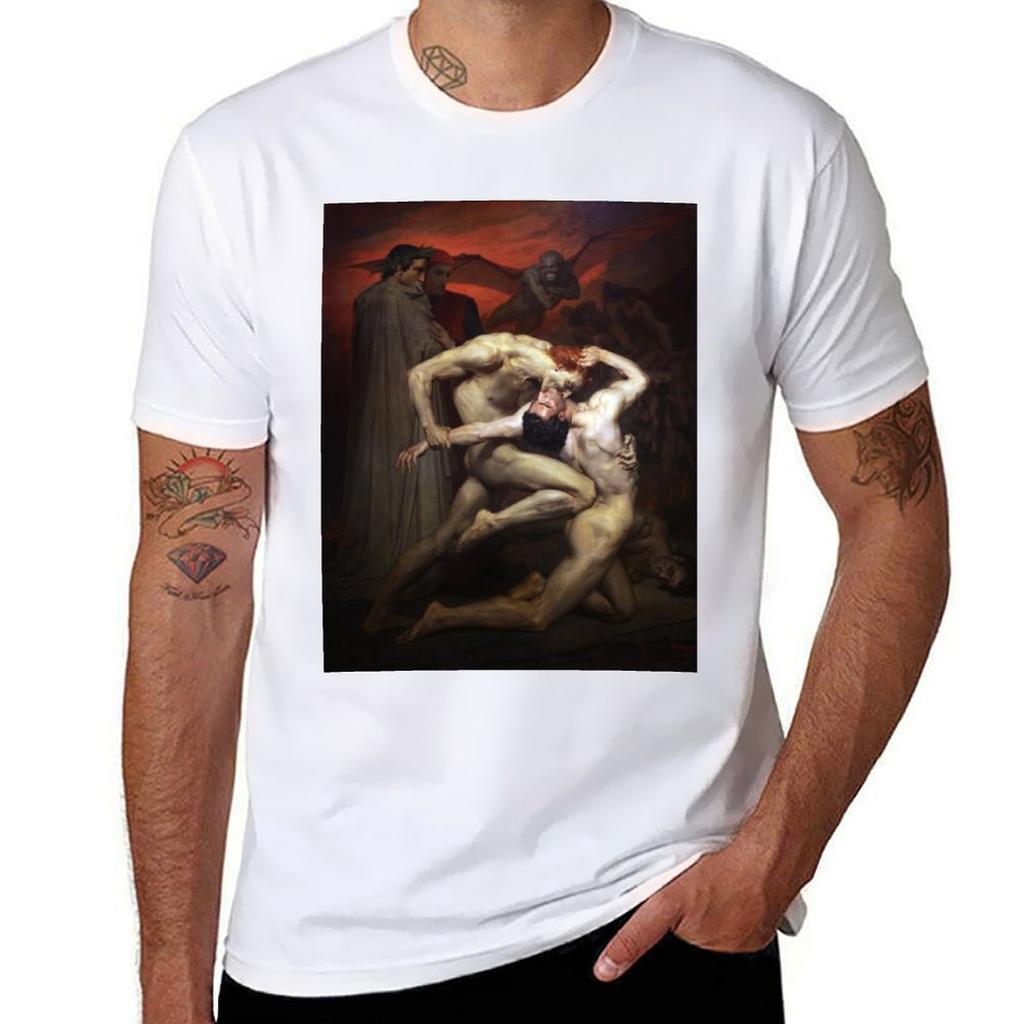 Dante And Virgil William Bouguereau Tshirt Vintage Print Crew Neck Tee