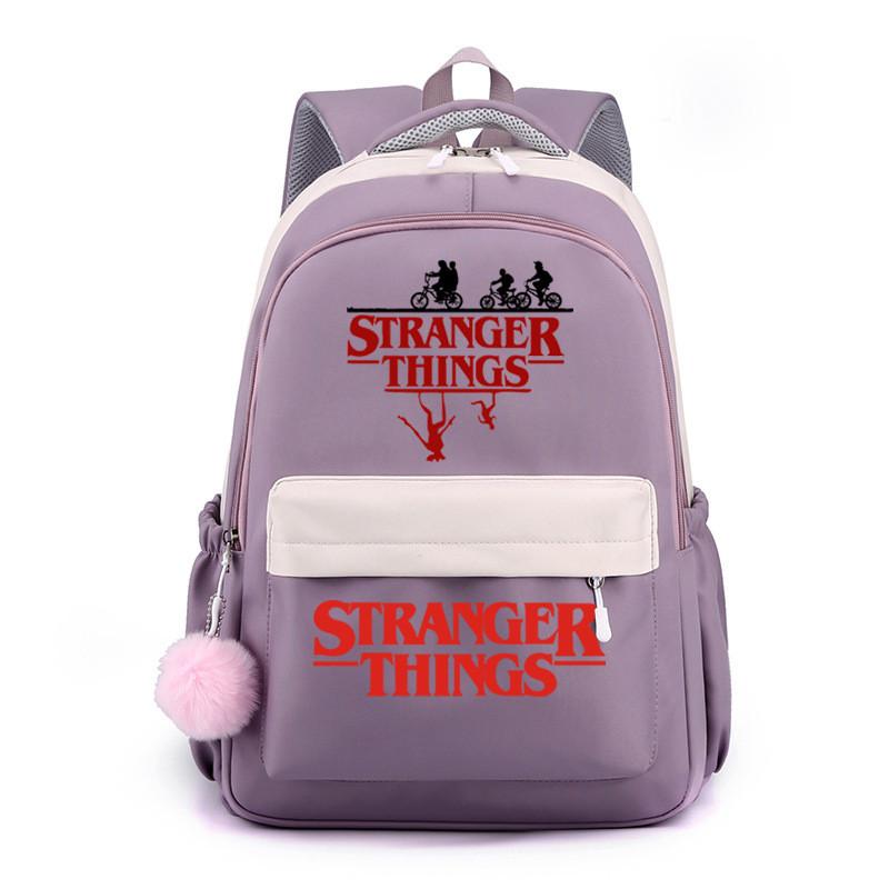 Kids Boys Girls Stranger Things Printed Backpack Student School Waterproof Big Bag