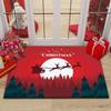 Merry Santa Holiday Design Doormat Durable Foot Mat for Festive Home Decor Hall Kitchen Living Room Bedroom Entry Mat