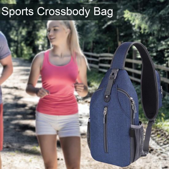 Sling Bag Crossbody Bag Cestování Pěší turistika Náprsní taška Denní batoh s kapsou na láhev na vodu Sling Batoh pro ženy Muži