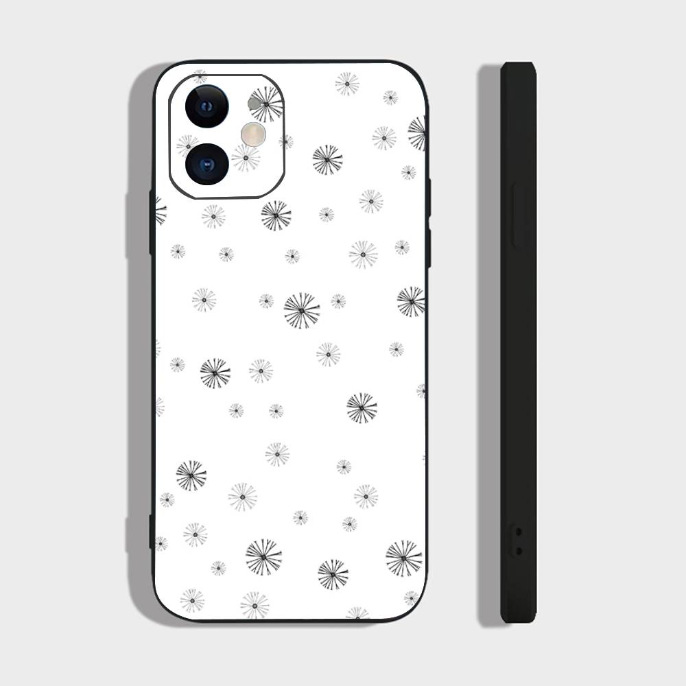 Flowers In Plain Color Phone Case For IPhone 17 Air 16 15 14 13 Pro Max 11 12 Black Silicone Cover