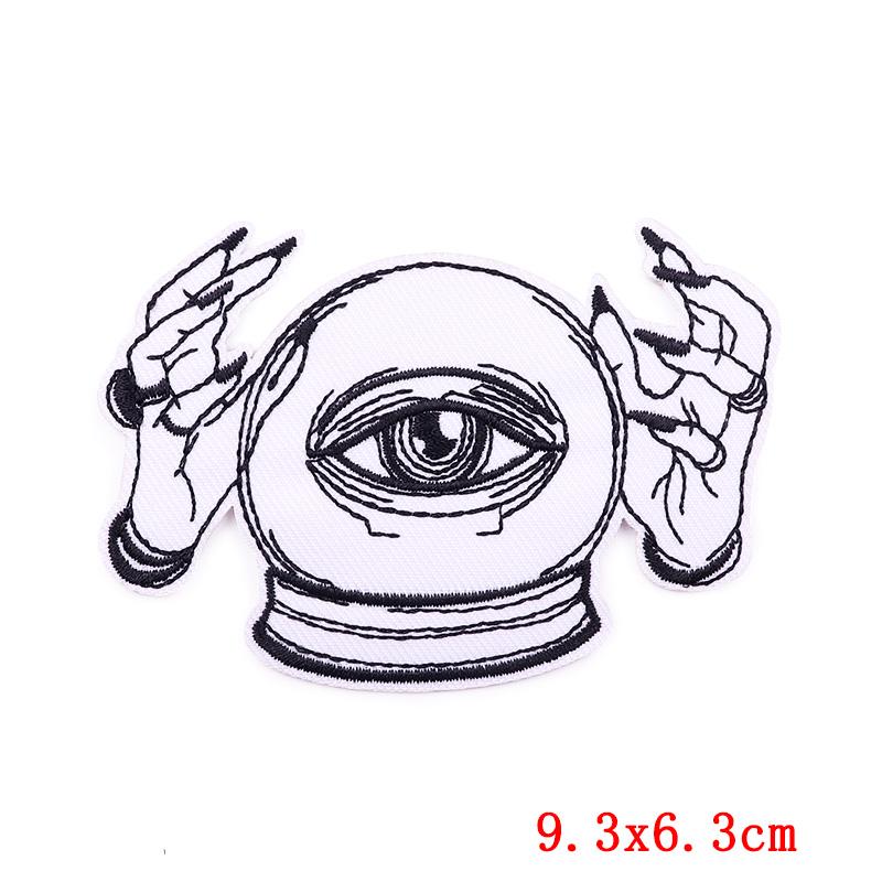 Horror Skull Patch Punk /Letter Embroidered Sew Patch Jackets Backpack Diy Iron On Patches For Clothing Ironing /Stickers 
