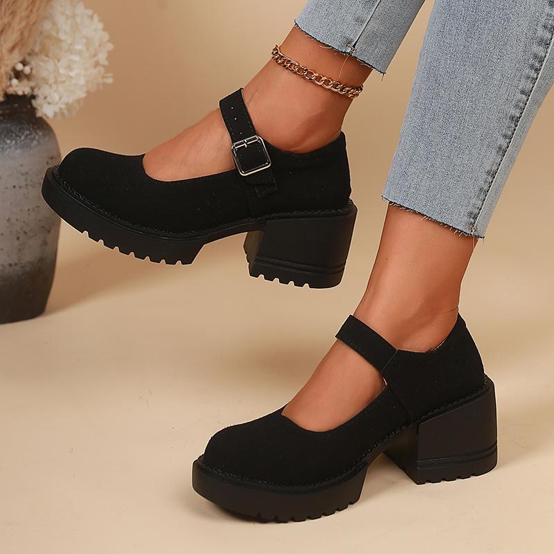 Patent Leather High Heels Mary Jane Shoes for Women Fashion Buckle Strap Platform Pumps Woman Japanese Thick Heel Lolita Shoes