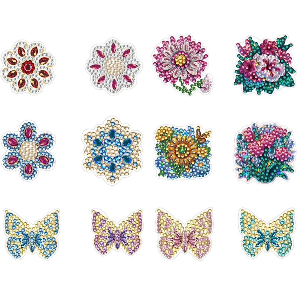 12pcs Diamond Painting Car Aromatherapy Vent Clip Bling Air Vent Decorations Car Diffuser Vent Clip for Women