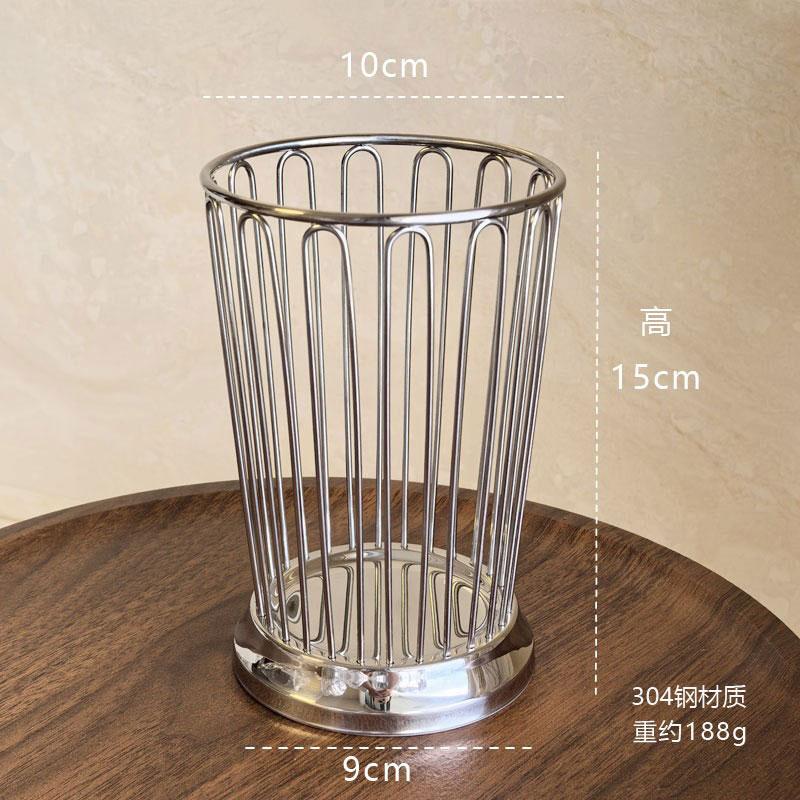 304stainless steel chopsticks tableware storage basket hollow drain spoon fork cylinder makeup brush stationery storage cylinder