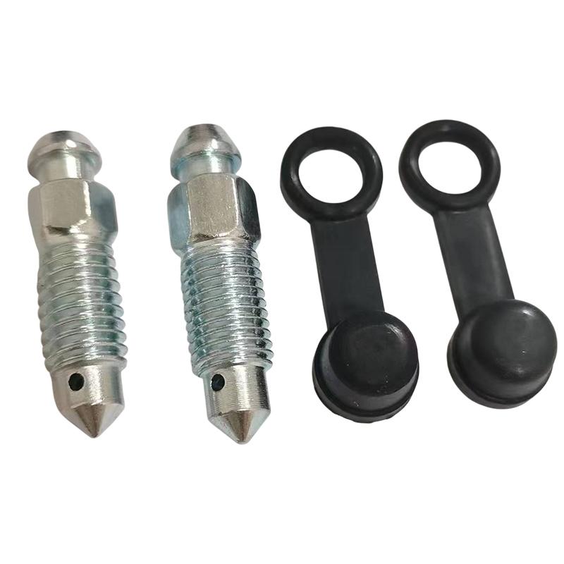 2/10Pcs Motorcycle Brake Caliper Oil Drain Deflation Screws M8 M10 With Rubber Cap For Caliper Air Bleed Nipple Bolts