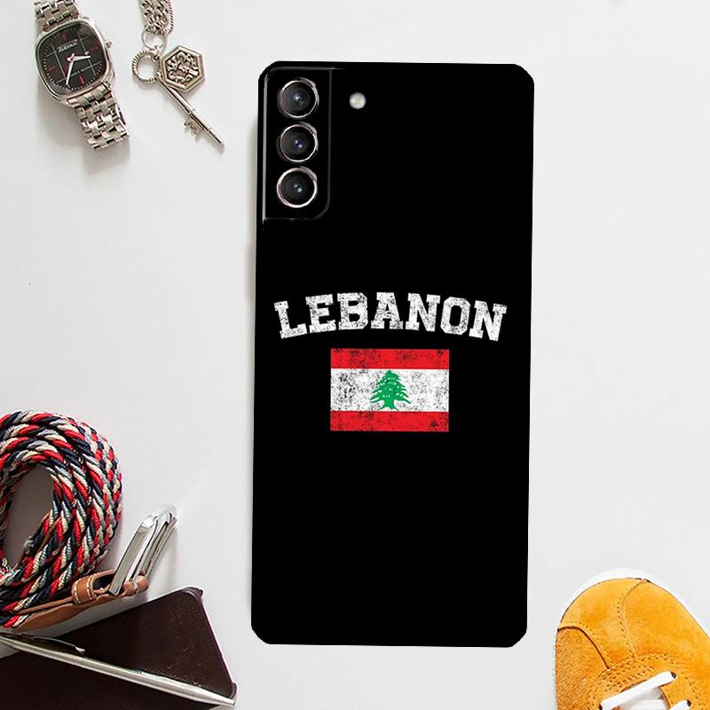 Libanesische Libanon Flagge Fall für Samsung Galaxy S24 S23 S22 Ultra Note 20 10 S8 S9 S10 Plus S20 FE S21 FE Abdeckung