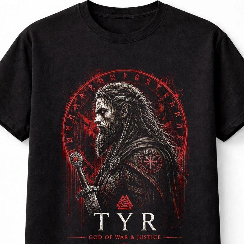 Tyr Norse God Of War Viking Runes Mythology Unisex TShirt S