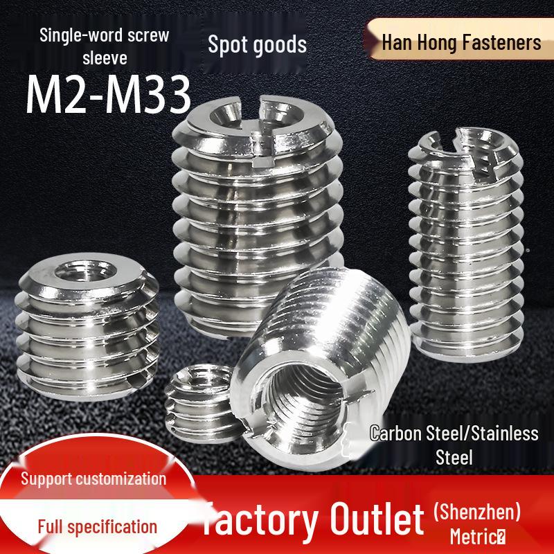 201 Brass Slotted Flange Nut and Self-Tapping Threaded Sleeve M2468