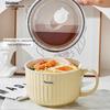 Microwaveable Ceramic Noodle Bowl with Lid for Office Workers and Bento Lunches