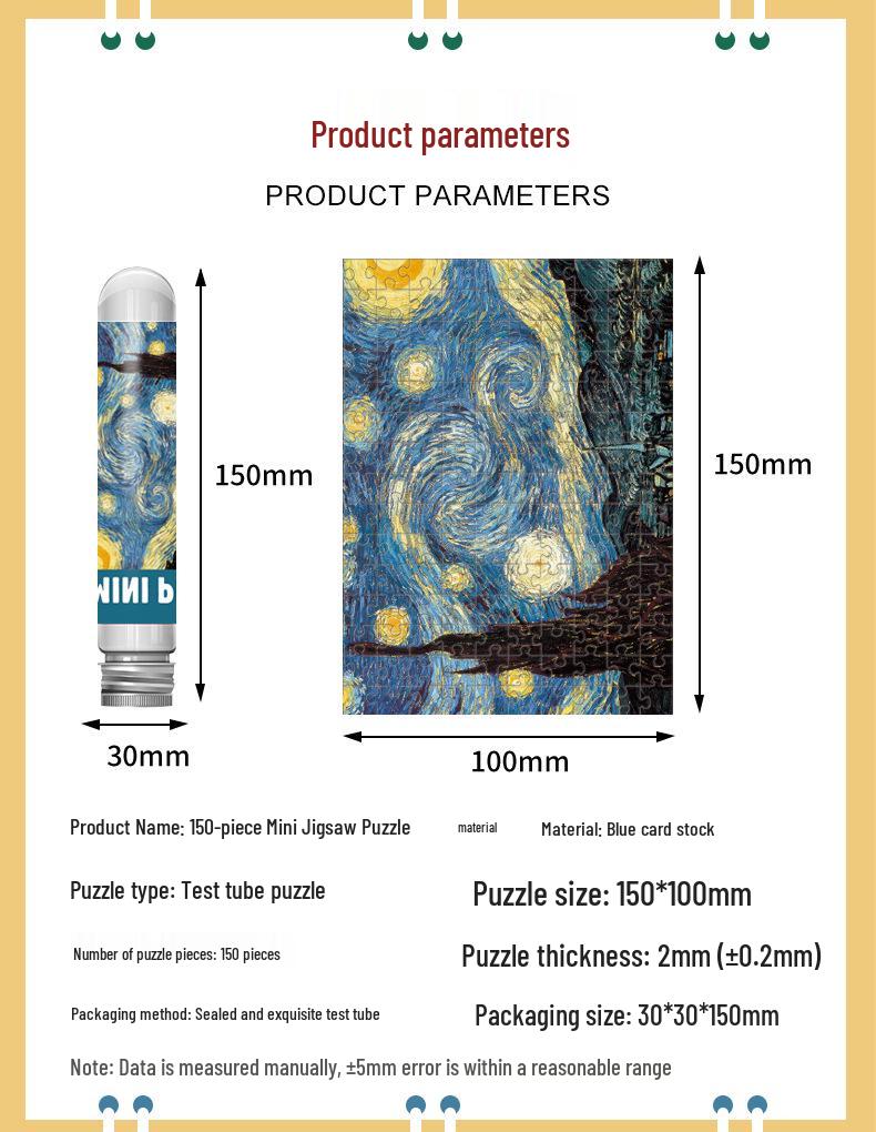 150-Piece Mini Test Tube Puzzle: Creative Educational Landscape Toy for Adults & Kids