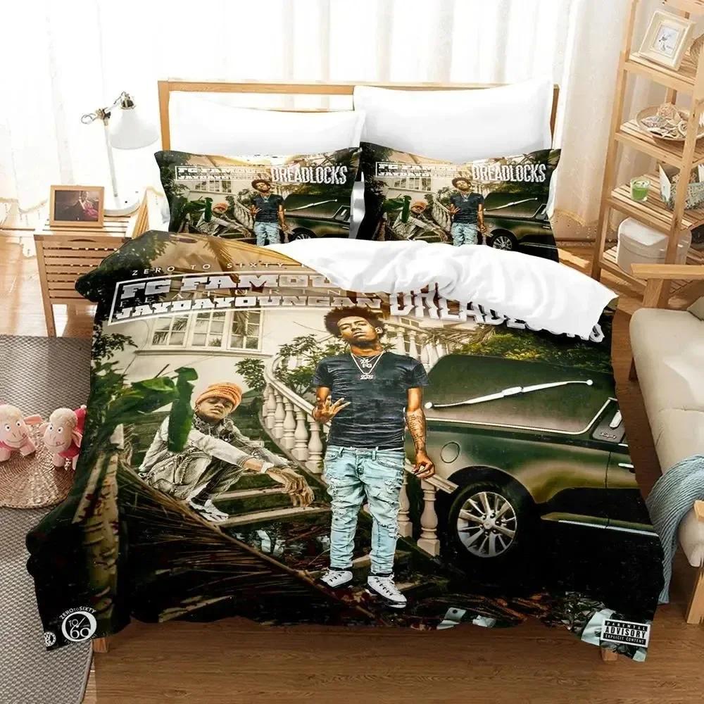 RIP Jaydayoungan Rapper Bedding Set Printed With Pillowcase Bed Duvet Cover Soft Single Double Queen Super King Size Kids Adult
