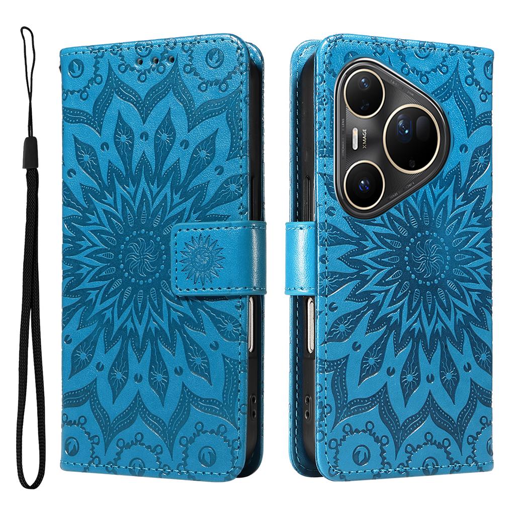 For Huawei Pura 80 Ultra Leather Wallet Case Sunflower Imprinted Phone Cover