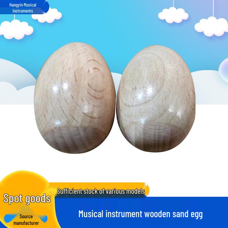 Orff Percussion Wooden Instruments: Natural Wood Sand Eggs for Children s Early Education in Kindergarten. Wooden Sand Egg