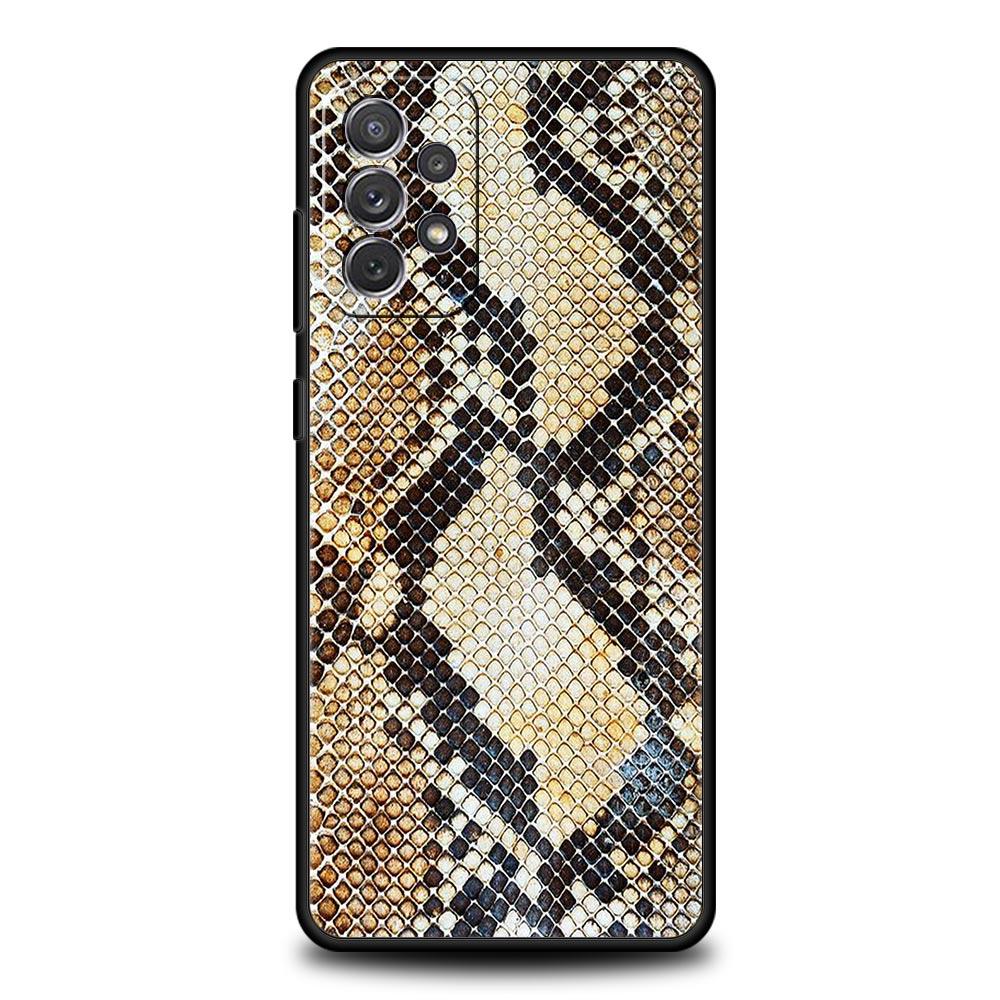 Pretty Luxury Snake Skin Phone Case for Samsung A51 A71 A21S A12 A15 A25 A31 A41 A52 A32 A23 A33 A53 A73 A03S A05S A13 5G Cover