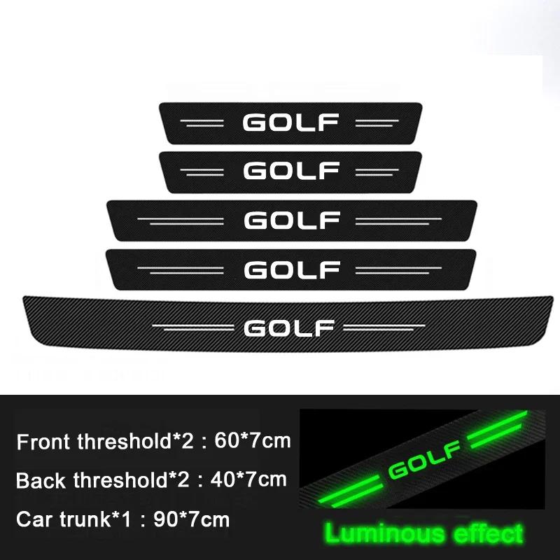 2026 Hot Sticker Luminous Car Front Rear Door Sill Scuff Plate Threshold Protective Decals For Volkswagen VW GOLF Badge 3 5 7 MK