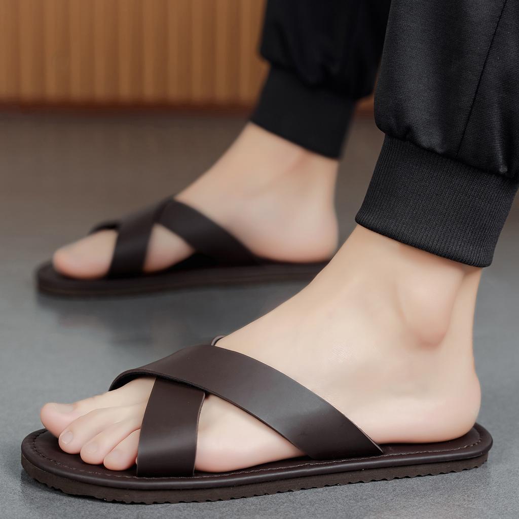 Summertime Mens Slide Shoes British Outside Flat Flip-Flops Leisure Slide Shoes Indoor Home Mens Breathable Sandal Shoes Anti-Skid Sandal Shoes 46