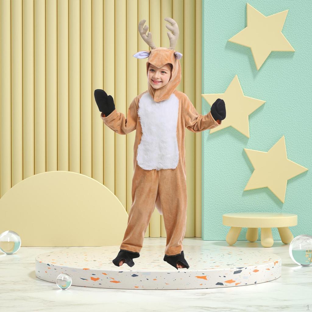 Christmas Costume Reindeer Jumpsuit Adults Children Elk Outfits for Festival