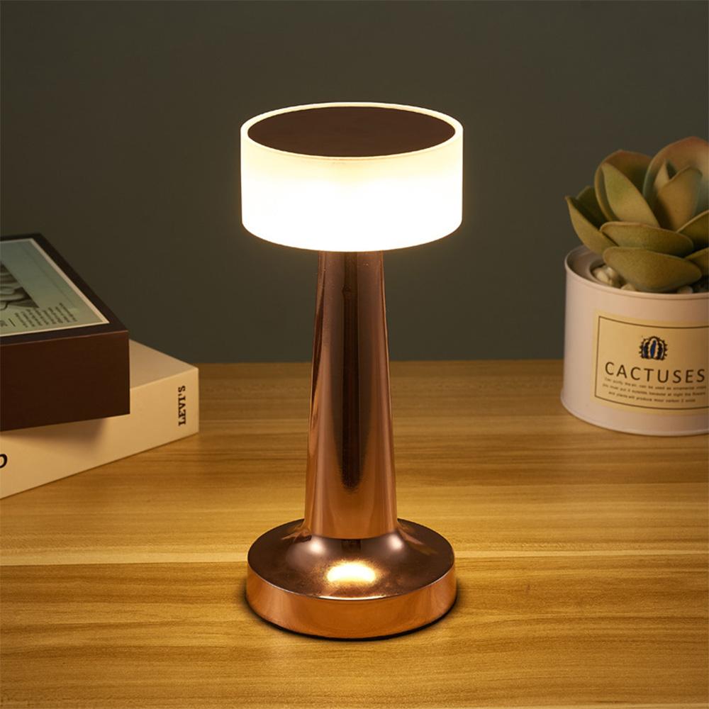 Portable Metal LED Table Lamp 3-Levels Brightness Adjustable Night Light for Kids Nursery Bedside Lamp