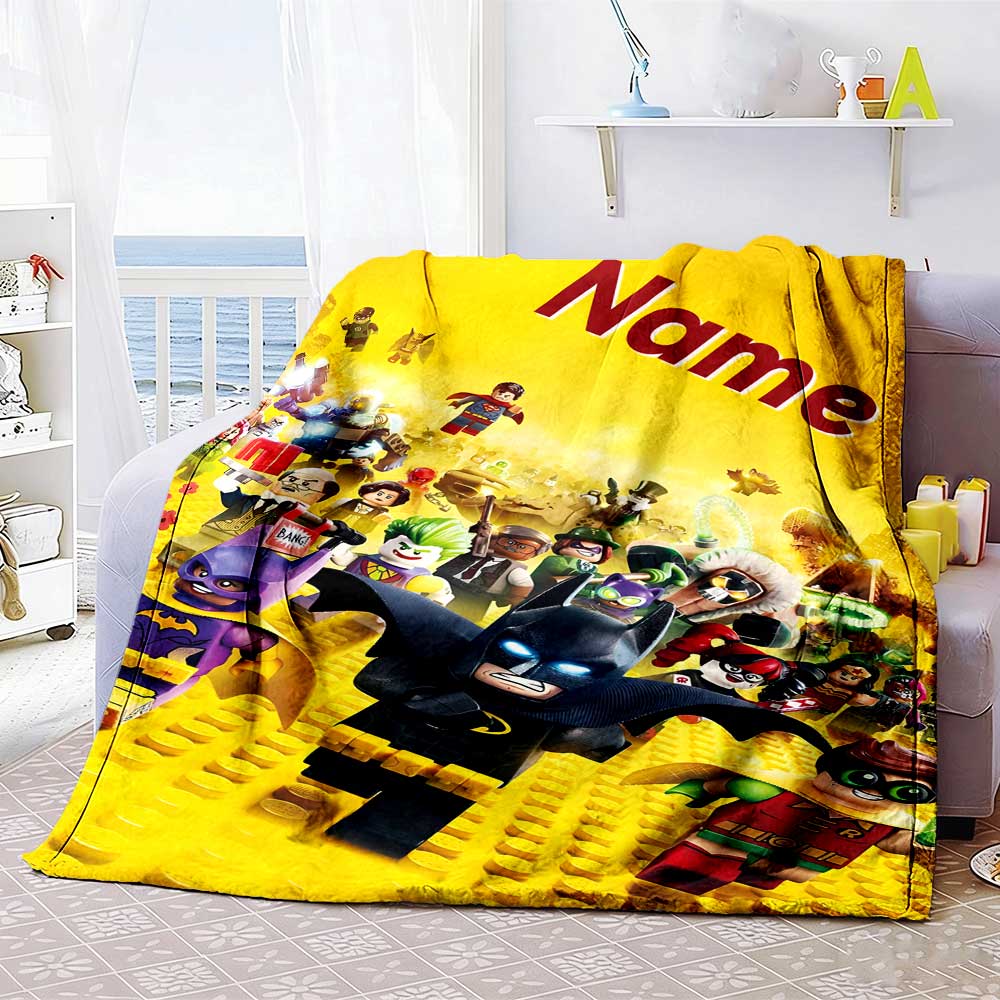 Warner Bros. Works (16) Customize Text Blanket Throw Customizable Blanket Soft & Cozy Suitable for Home Decor Livingroom Chair Nap