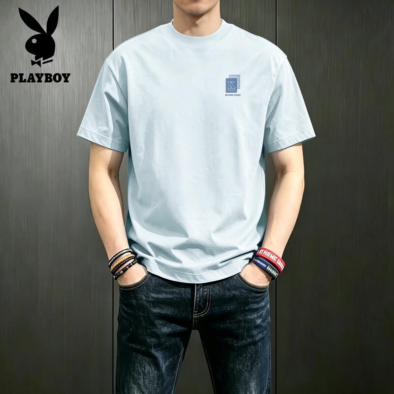Playboy Men s Pure Cotton Loose Fit Short Sleeve T-Shirt M