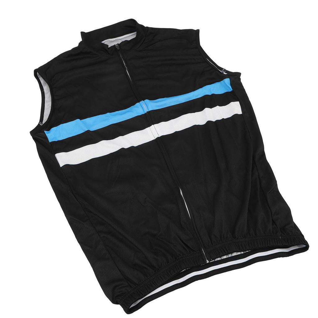 Bisiklet Yeleği Nefes Alabilir File Hızlı Kuruyan Reflektörlü Bisiklet Rüzgar Yeleği Kolsuz Hafif Spor Yeleği Açık Mavi