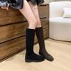 Brand Women's Boots Square Toe Chunky Heel Riding Boots for Women Platform Shoes Outdoor Casual Dress Women's Knee High Boots